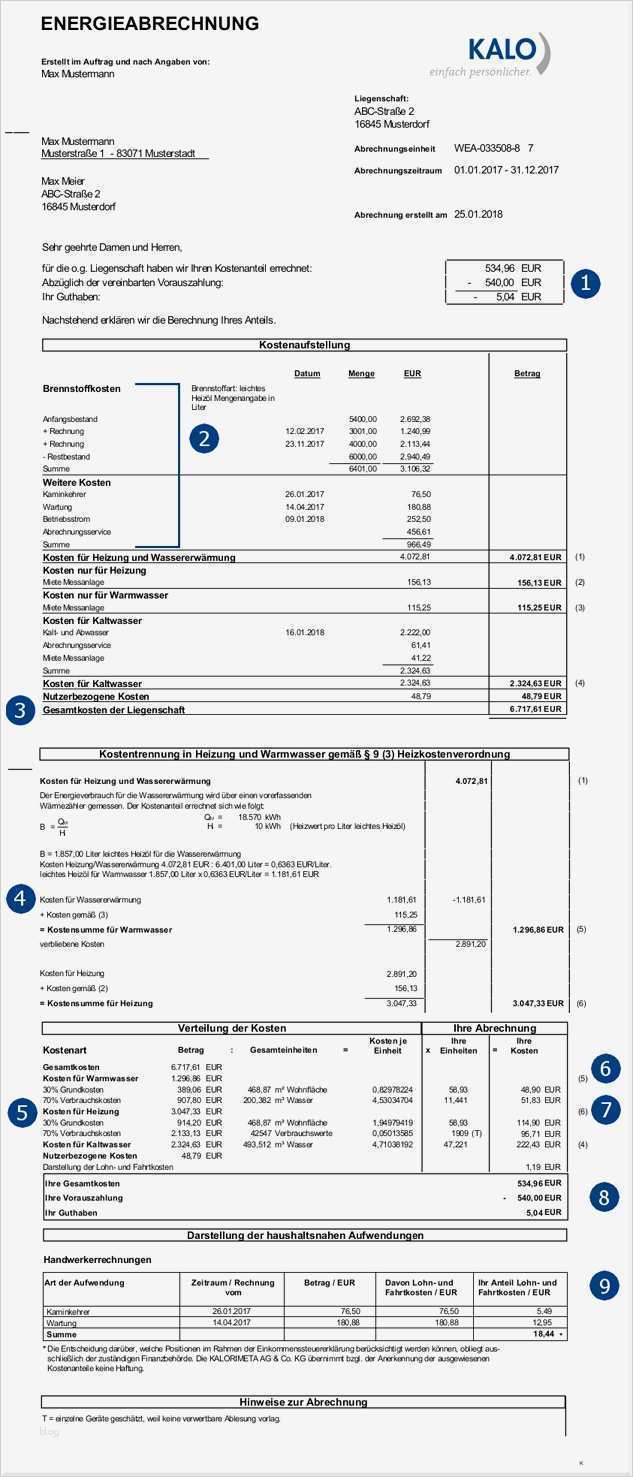 Vorlage Betriebskostenabrechnung Excel Erstaunlich Heizkostenabrechnung Muster Erklärung & Tipps