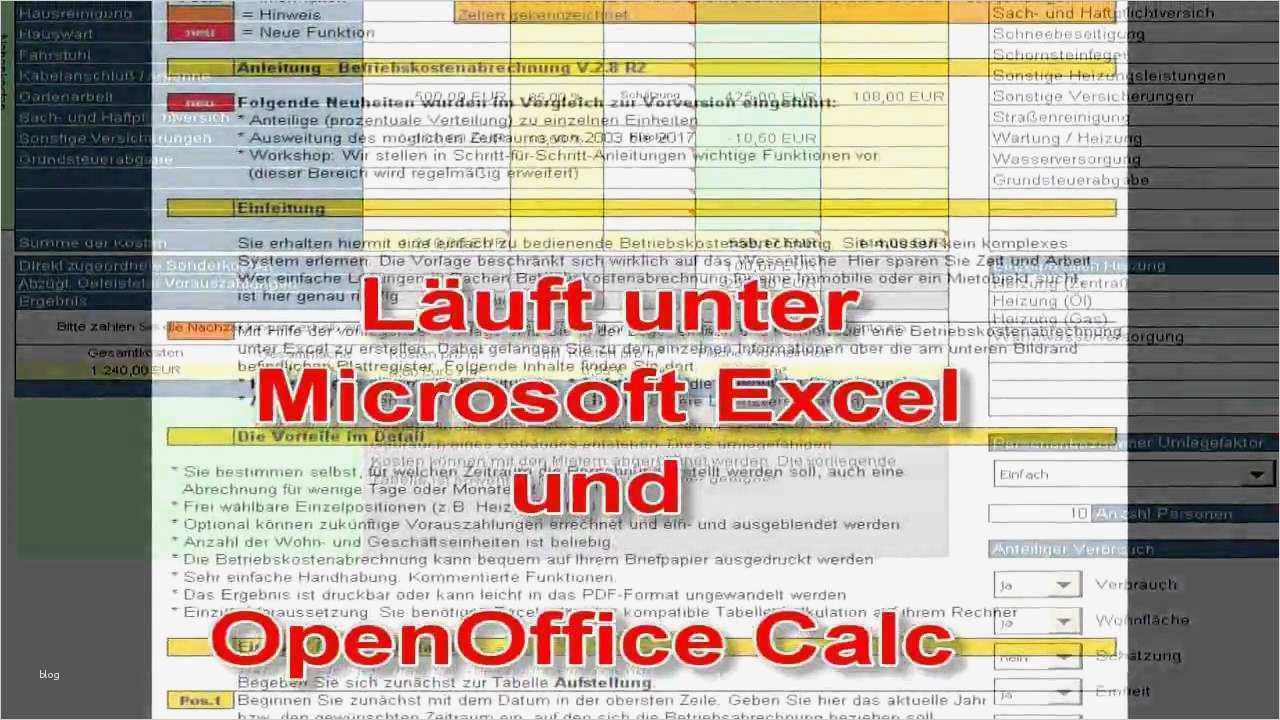 Vorlage Betriebskostenabrechnung Excel Wunderbar Die Genial Einfache Betriebskostenabrechnung Unter Excel