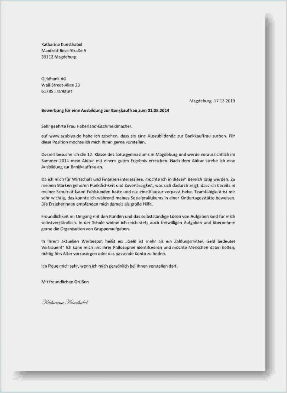 Vorlage Bewerbung Ausbildung Erstaunlich Neueste Bewerbungsschreiben Ausbildung