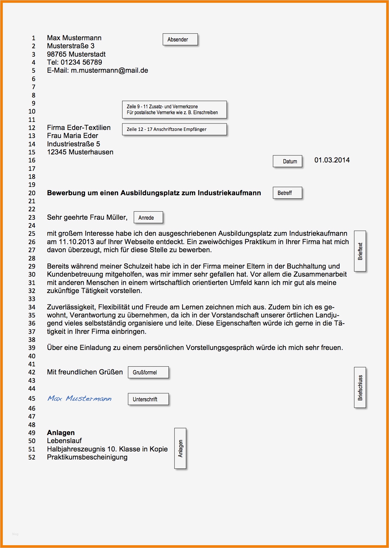 Vorlage Bewerbung Ausbildung Industriemechaniker Süß 14 Bewerbung Schriftgröße
