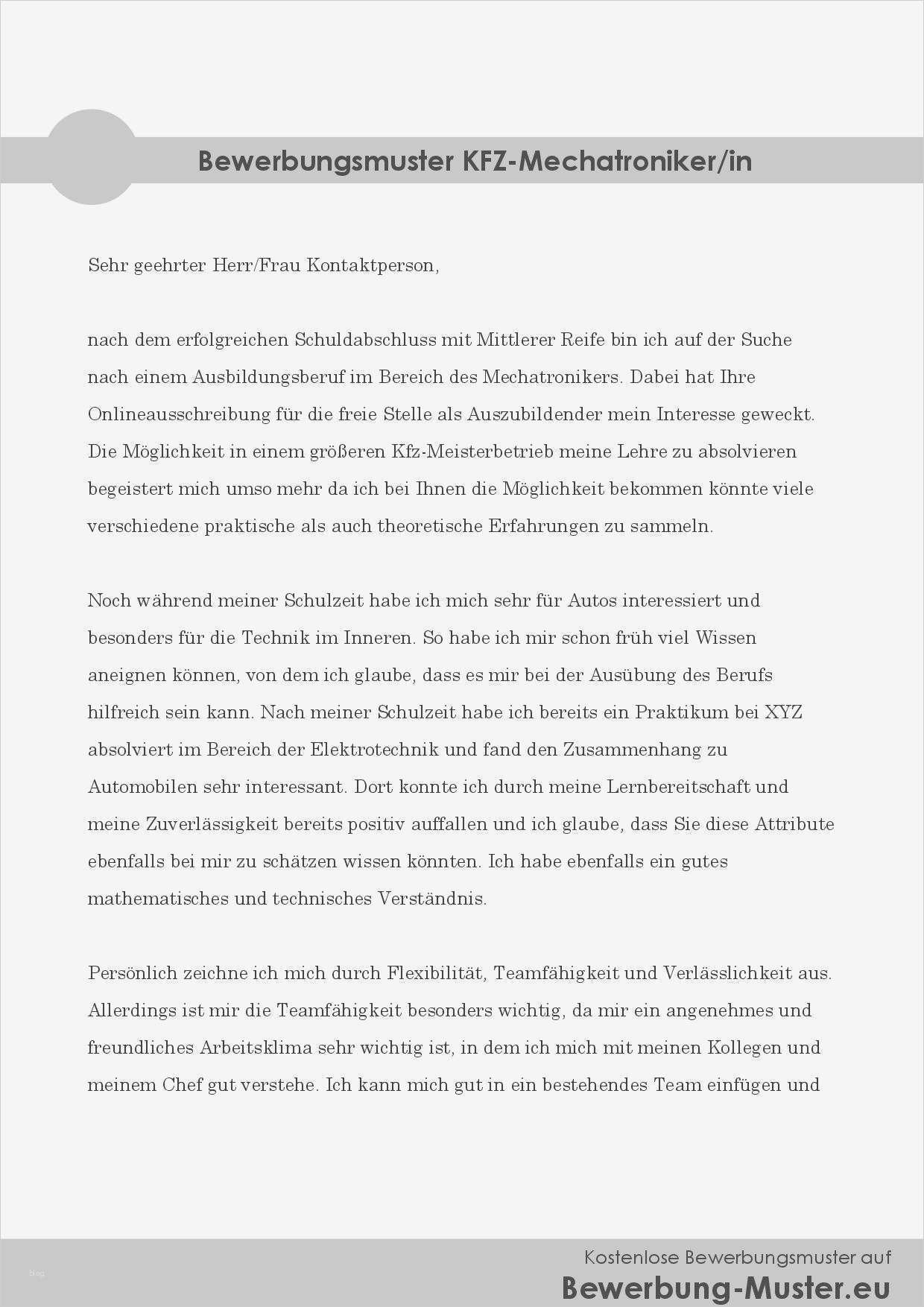 27 Großartig Vorlage Bewerbung Kfz Mechatroniker Ausbildung Foto 2 Kostenlose Bewerbungsvorlage KFZ Mechatroniker in