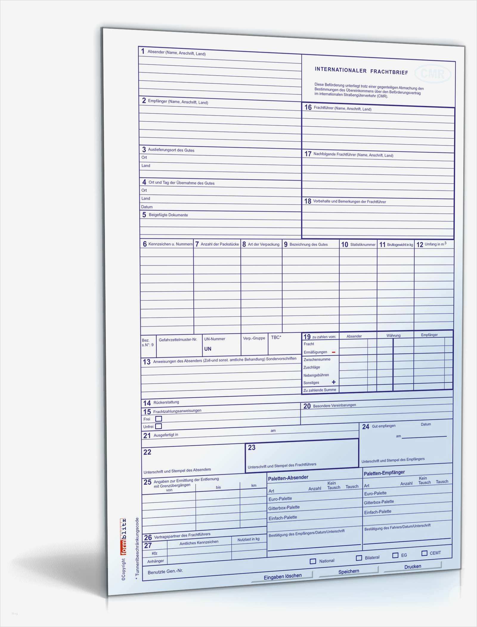 Vorlage Cmr Frachtbrief Erstaunlich Internationaler Frachtbrief Cmr