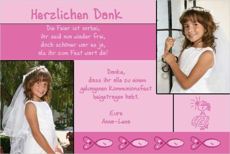 Dankeskarten & Danksagungen Kommunion & Konfirmation