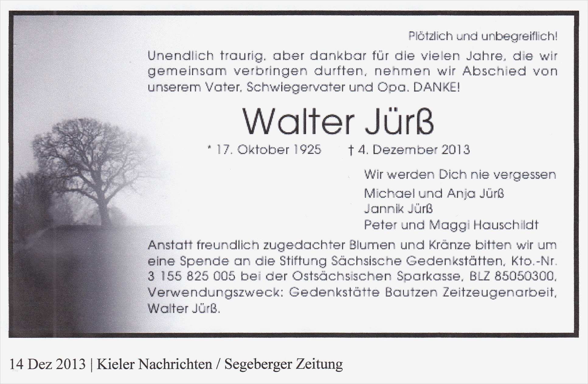 Vorlage Danksagung Trauer Word Erstaunlich Walter Jürß – Haftgefährte Von Walter Kempowski ist tot