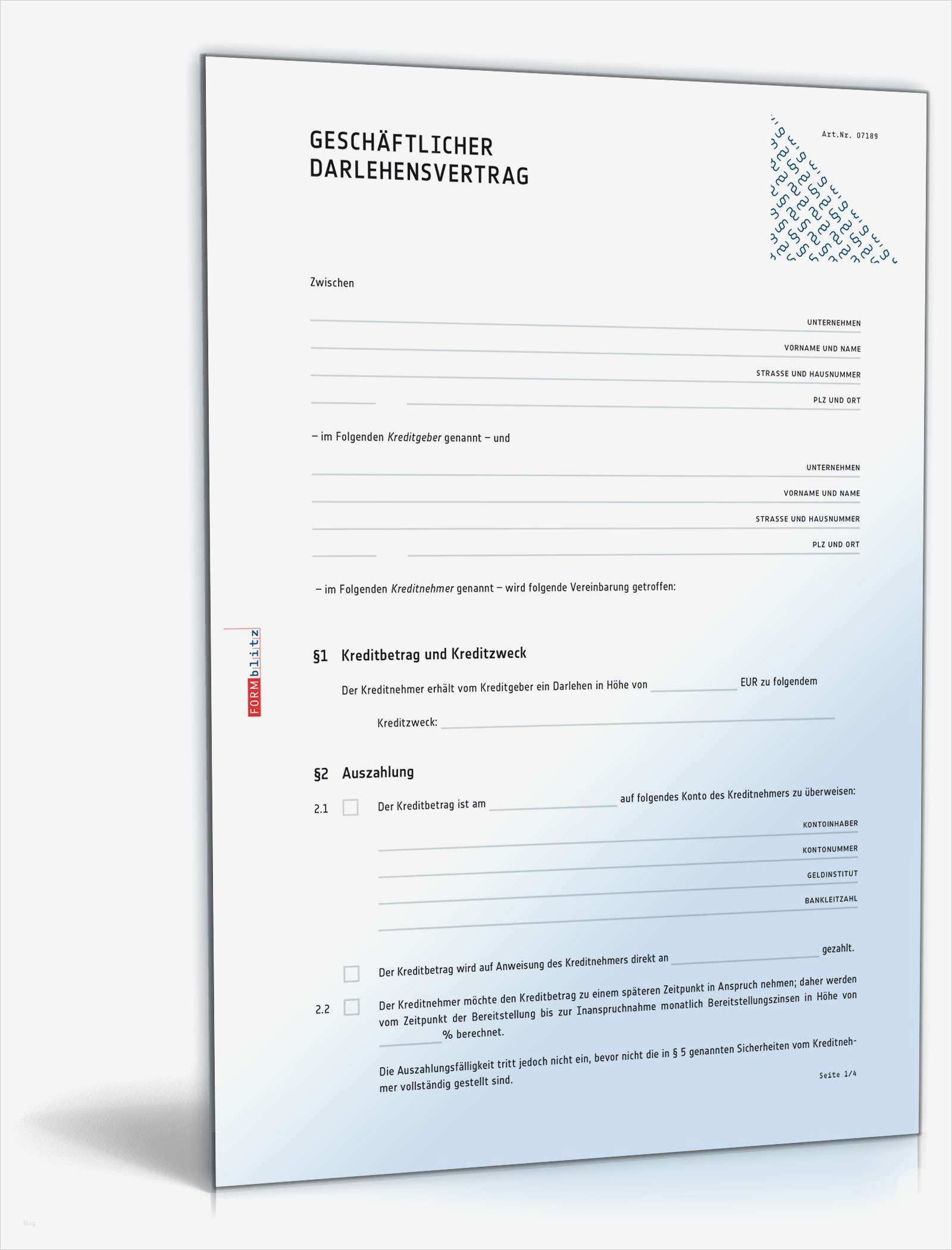 Vorlage Darlehensvertrag Beste Geschäftlicher Darlehensvertrag Muster Vorlage Zum Download
