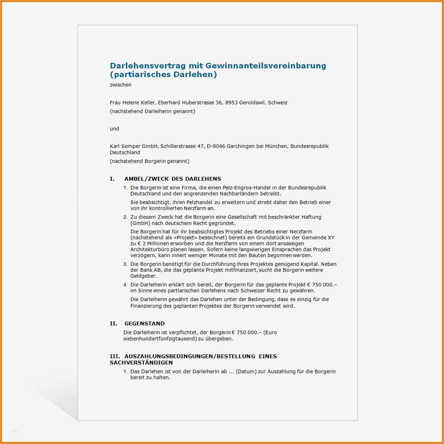 Vorlage Darlehensvertrag Einzigartig 11 Darlehensvertrag Vorlage