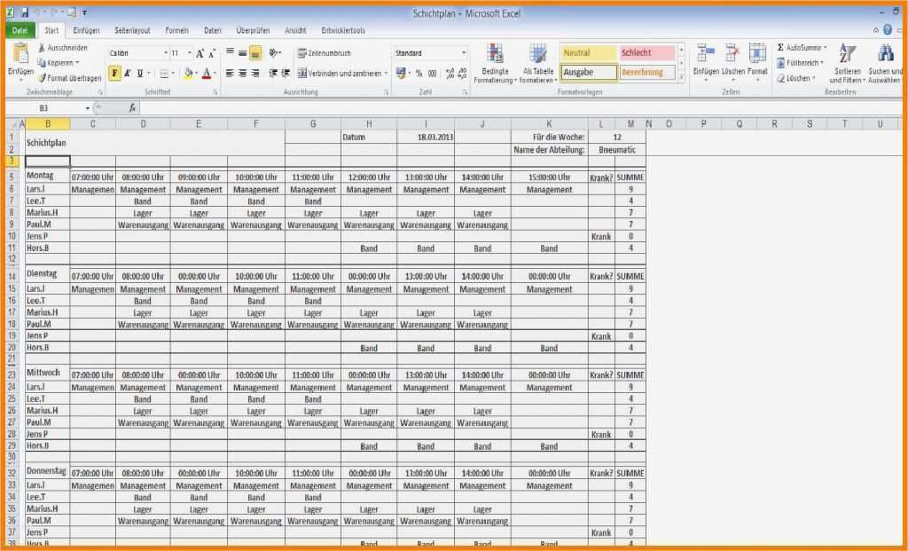 Vorlage Dienstplan Großartig 9 Excel Schichtplan Vorlage