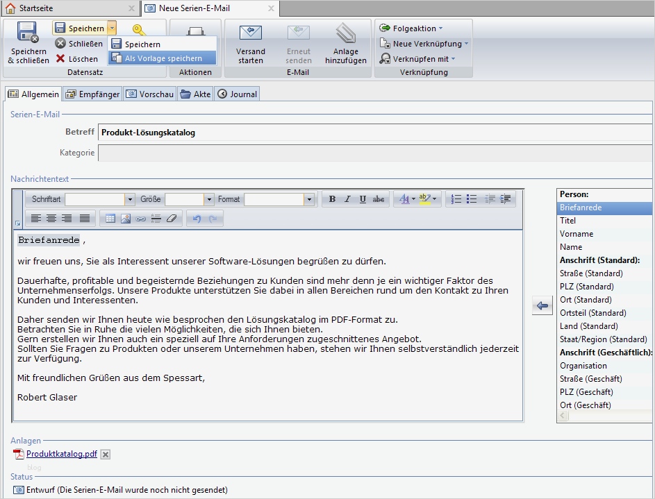 Vorlage E Mail Einzigartig Personalisierte Serien E Mails