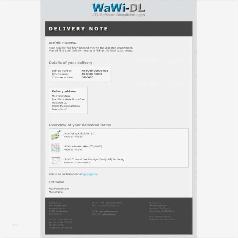 Vorlage E Mail Hübsch Jtl Wawi Email Vorlagen HTML Englisch Design 01 Wawi