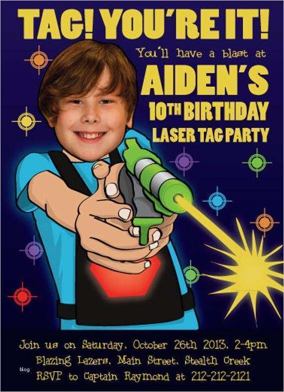 Vorlage Einladung Lasertag Wunderbar Laser Tag Einladung Zum Kindergeburtstag Personalisiert Mit