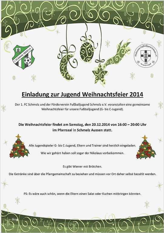 Vorlage Einladung Weihnachtsfeier Kollegen Wunderbar Einladung Zur Jugend Weihnachtsfeier 2014 – Förderverein