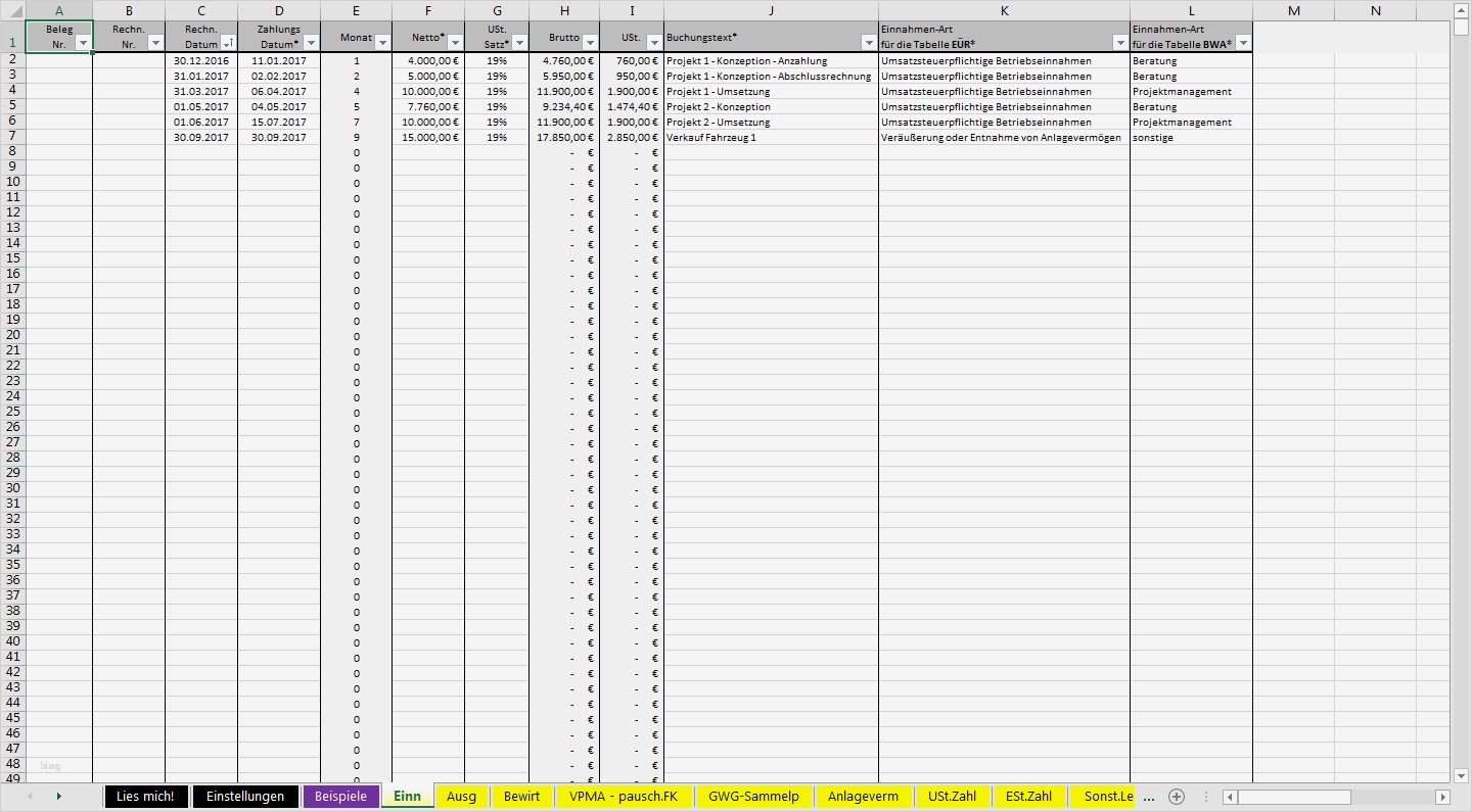Vorlage Einnahmenüberschussrechnung Kleinunternehmer Elegant Excel Vorlage Einnahmenüberschussrechnung EÜr Pierre