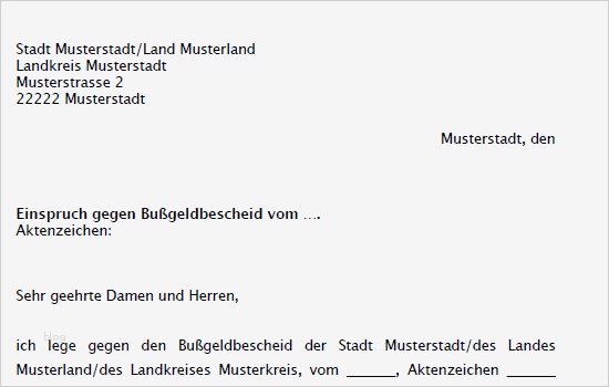 Vorlage Einspruch Gegen Bußgeldbescheid Fabelhaft Einspruch Gegen Bußgeldbescheid Muster Zum Download