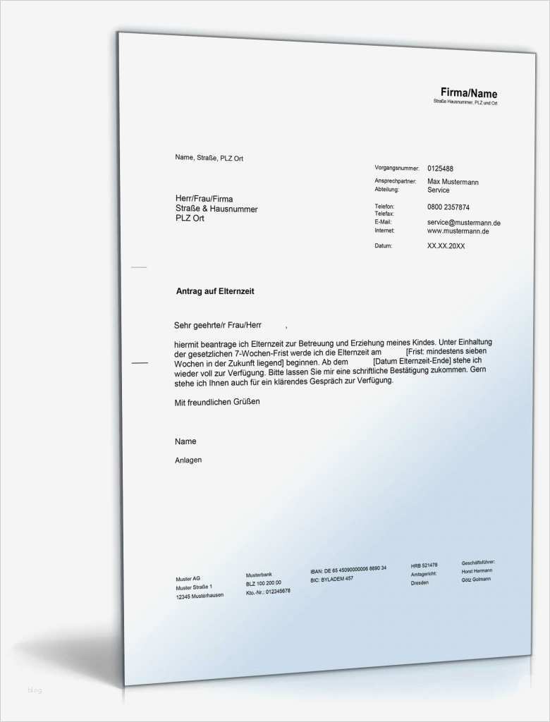 Vorlage Elternzeit Arbeitgeber Fabelhaft Antrag Auf Elternzeit