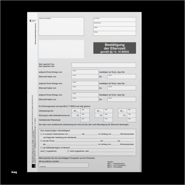 30 Genial Vorlage Elternzeit Arbeitgeber Vorräte 2 Bestätigung der Elternzeit gem §§ 15 16 BEEG online