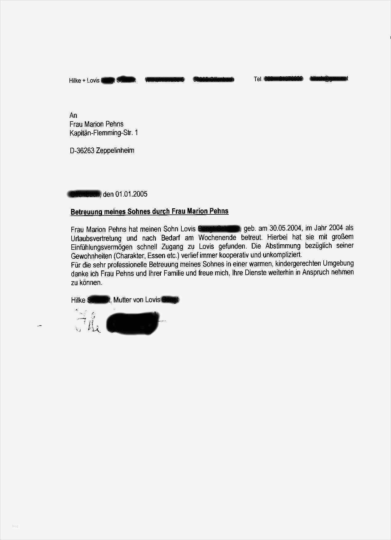 Vorlage Empfehlungsschreiben Tagesmutter Bewundernswert Tagesmutter Zeppelinheim