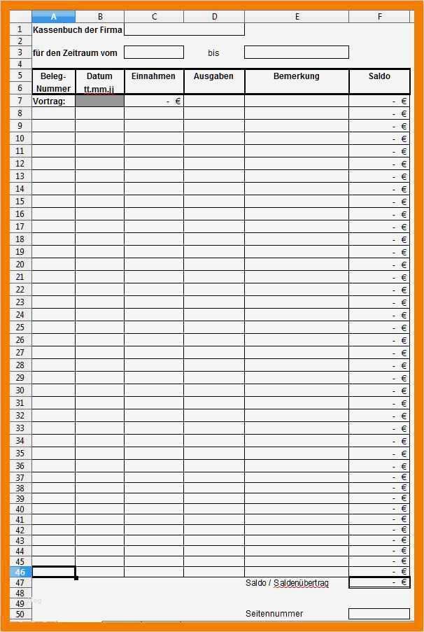 Vorlage Excel Buchhaltung Erstaunlich 8 Kassenbuch Vorlage