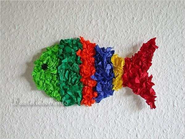 Vorlage Fisch Basteln Bewundernswert Basteln Mit Kindern Fisch Fensterbild