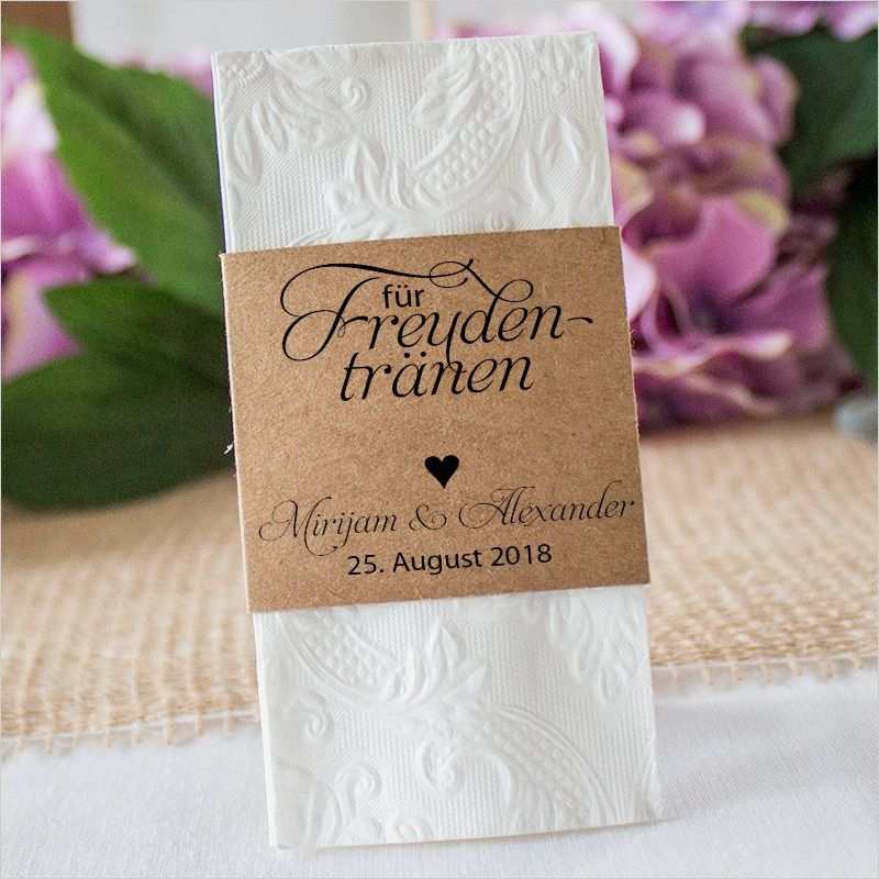 Vorlage Freudentränen Taschentücher Schönste Taschentuch Banderole "vintage Elegance" 10er Set