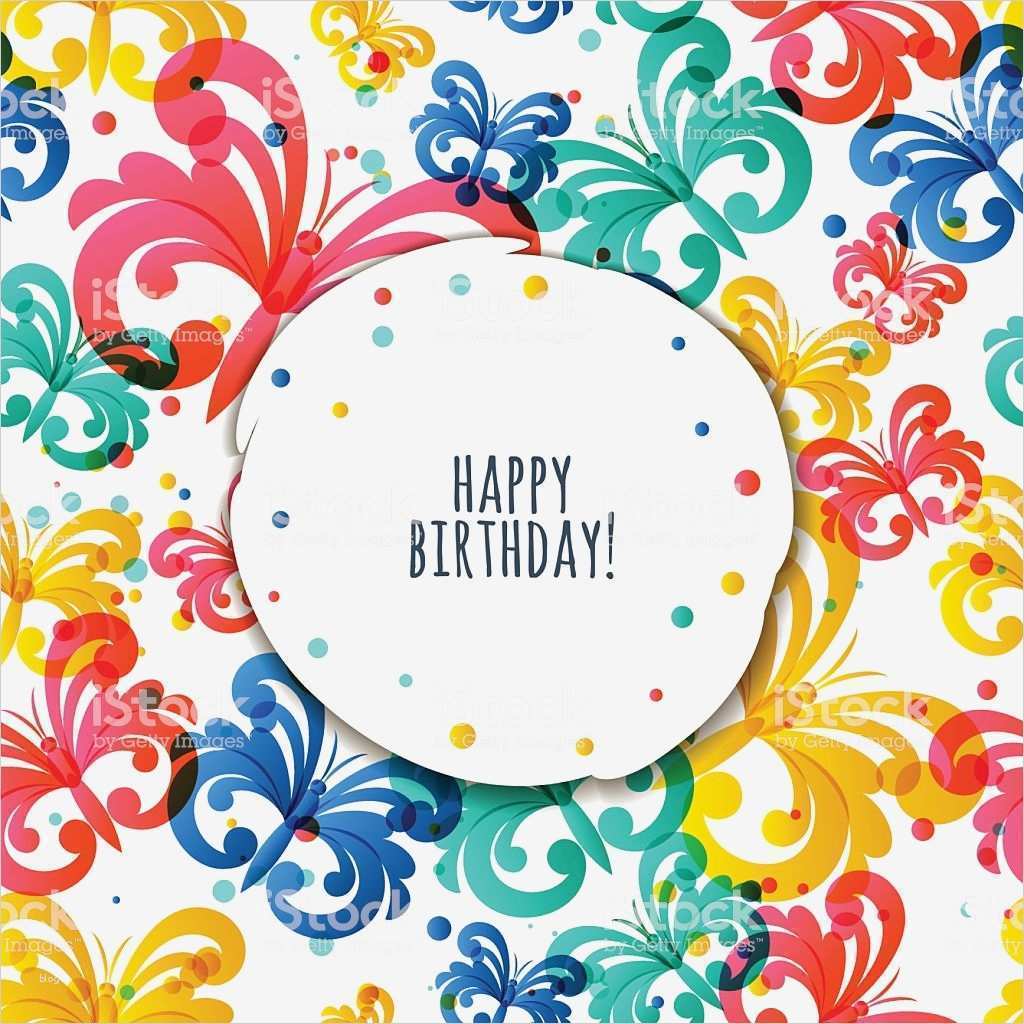 Vorlage Geburtstagskarte Angenehm Vektorgruß Geburtstagskarte Vorlage Mit Fliegende
