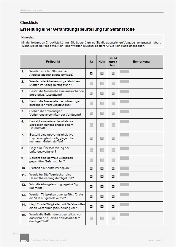 Vorlage Gefährdungsbeurteilung Beste Gefährdungsbeurteilung Gefahrstoffe Vorlage