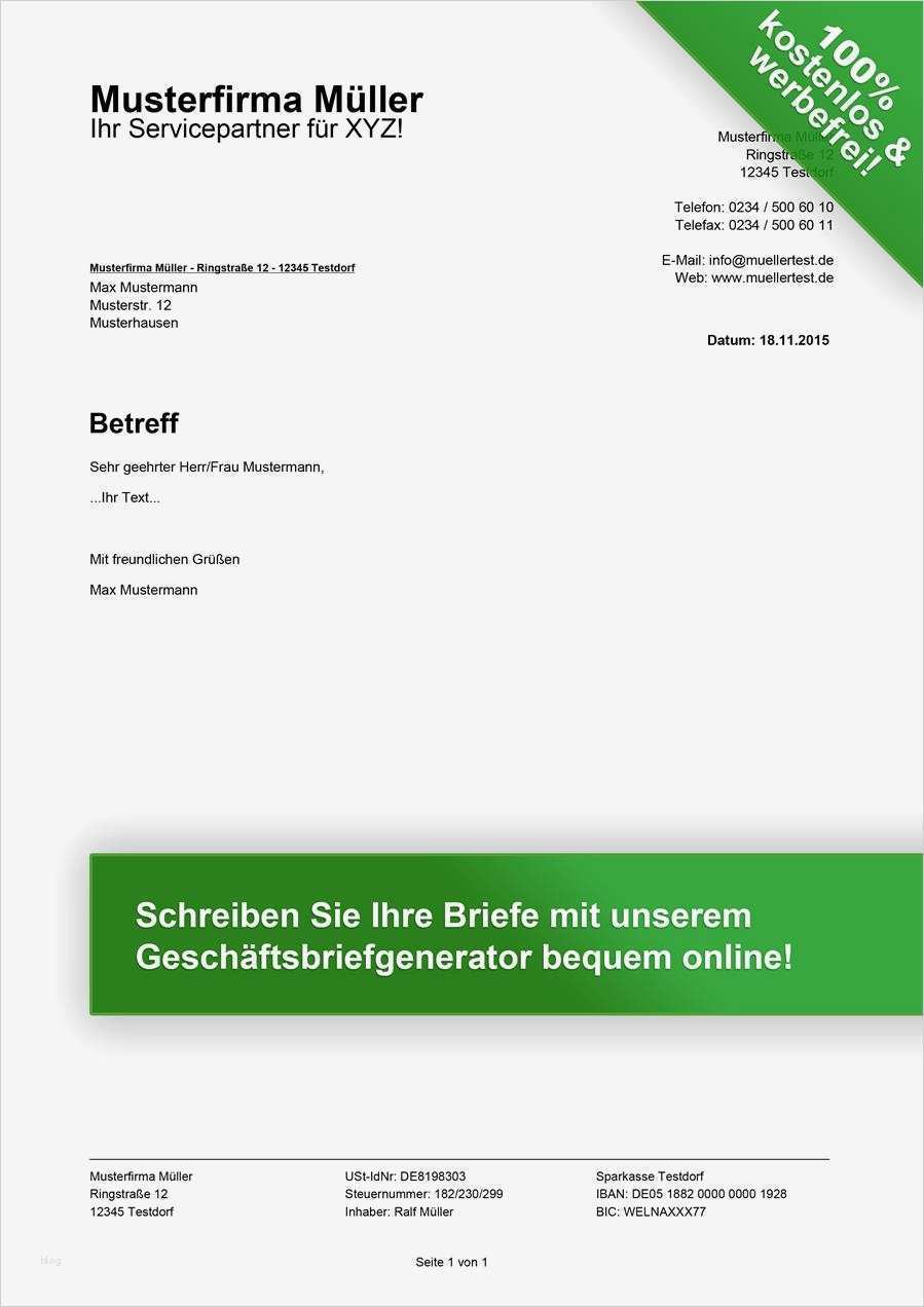 Vorlage Geschäftsbrief Erstaunlich Kostenlose Geschäftsbrief Vorlagen En