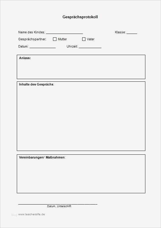 Vorlage Gesprächsprotokoll Neu Lehrerleben – Seite 5 – Teacher S Life