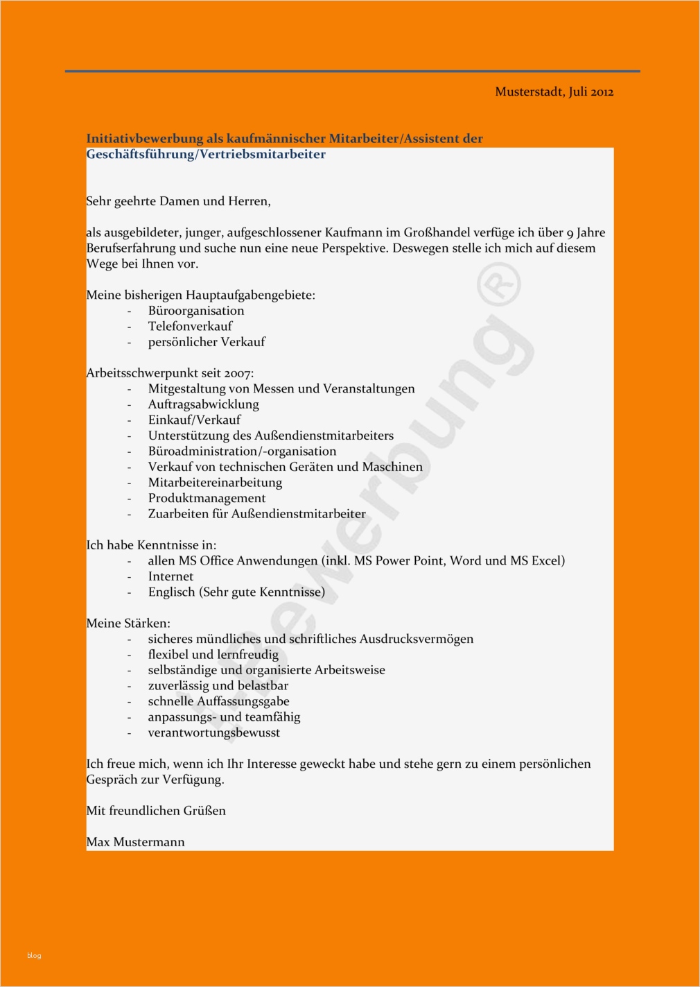 Vorlage Initiativbewerbung Gut 10 Initiativbewerbung Vorlage