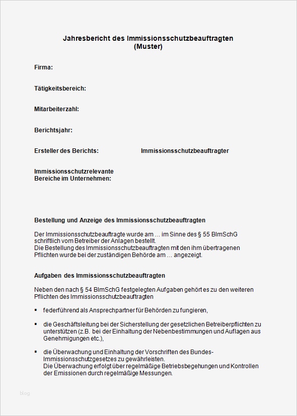 Vorlage Jahresbericht Brandschutzbeauftragter Erstaunlich Jahresbericht Des Immissionsschutzbeauftragten