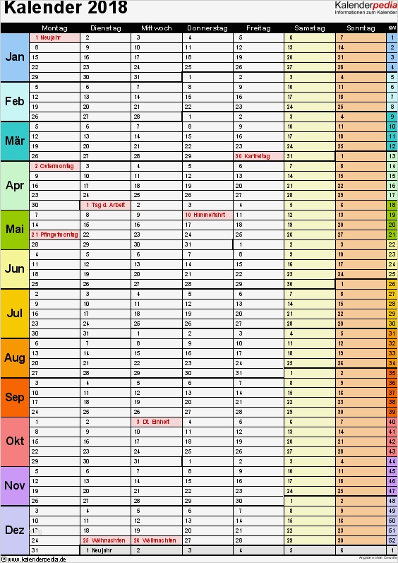 Vorlage Jahresplanung Excel Erstaunlich Kalender 2018 Zum Ausdrucken In Excel 16 Vorlagen