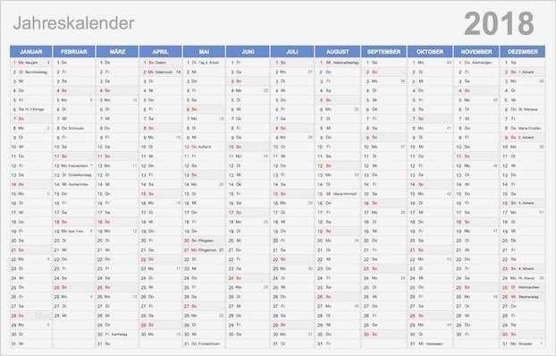 Vorlage Jahresplanung Excel Süß Kalender 2018 Schweiz Gratis Excel & Pdf – Muster Vorlage