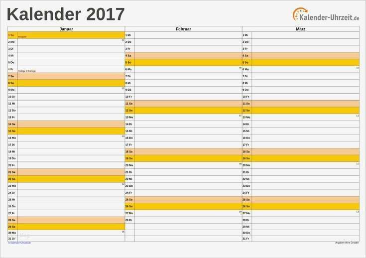 Vorlage Kalender 2017 Fabelhaft Quartalskalender 2017 Zum Ausdrucken Pdf Vorlage 1