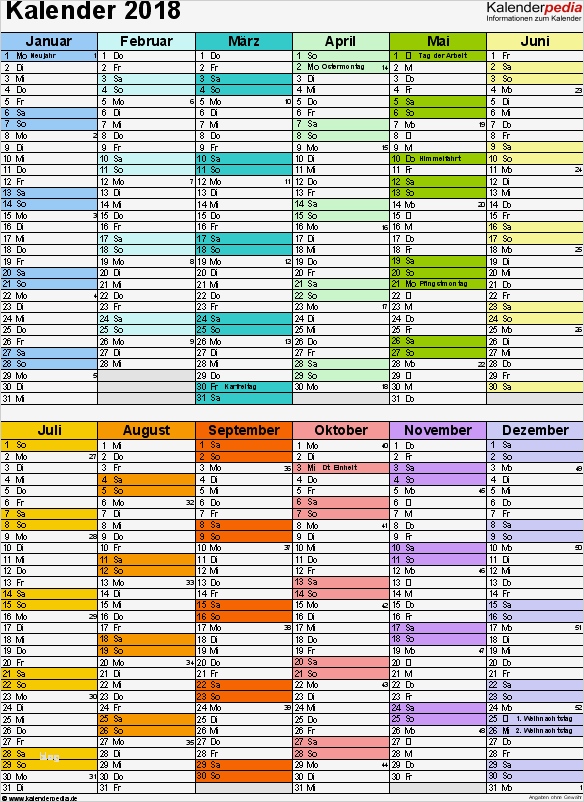 Vorlage Kalender 2018 Angenehm Kalender 2018 Zum Ausdrucken Als Pdf 16 Vorlagen Kostenlos
