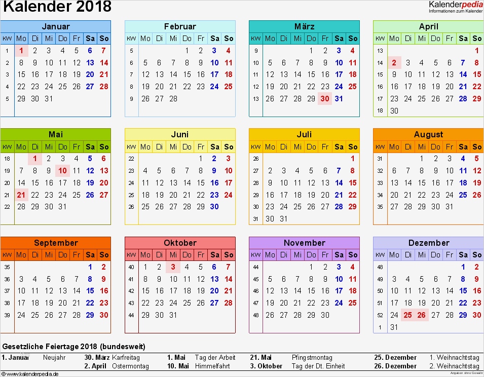 Vorlage Kalender 2018 Erstaunlich Kalender 2018 Zum Ausdrucken Als Pdf 16 Vorlagen Kostenlos