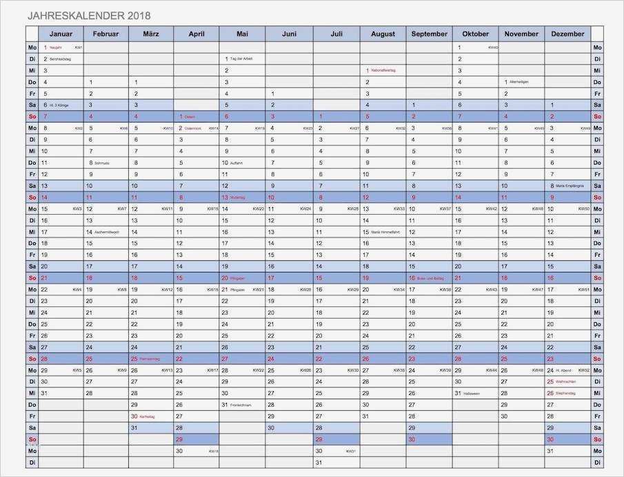 Vorlage Kalender 2018 Excel Inspiration Jahreskalender 2018 Schweiz Zum Ausdrucken – Muster