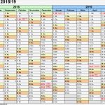 Vorlage Kalender 2018 Neu Halbjahreskalender 2018 2019 Als Excel Vorlagen Zum Ausdrucken