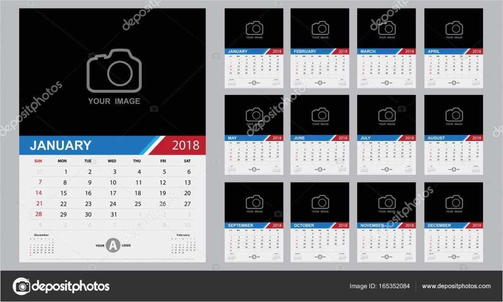 Vorlage Kalender 2018 Schönste Moderne Kalender 2018 Vorlage — Stockvektor © Kanate
