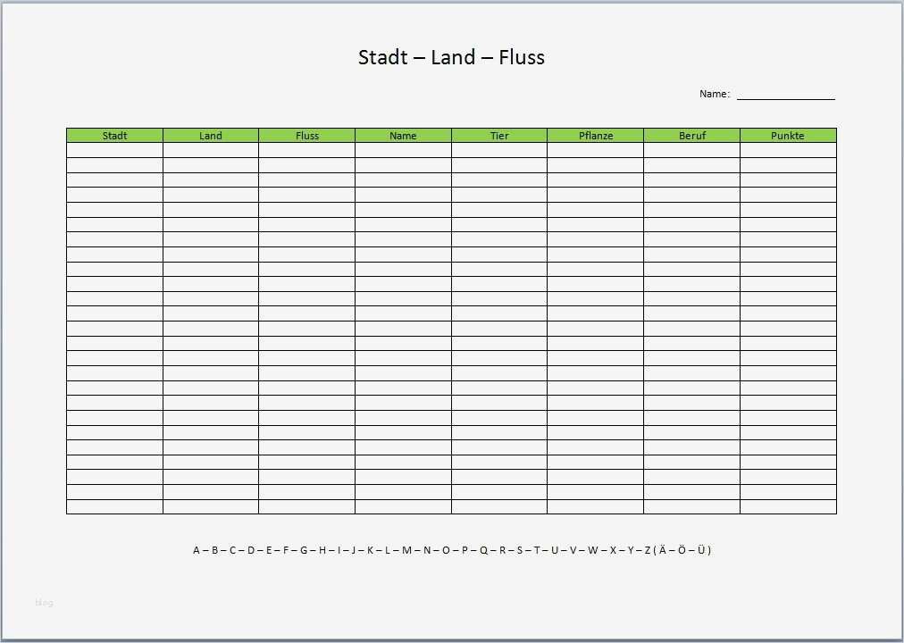 Vorlage Kartenspiel Einzigartig Vorlage Stadt Land Fluss Stadt Kategorien Printable