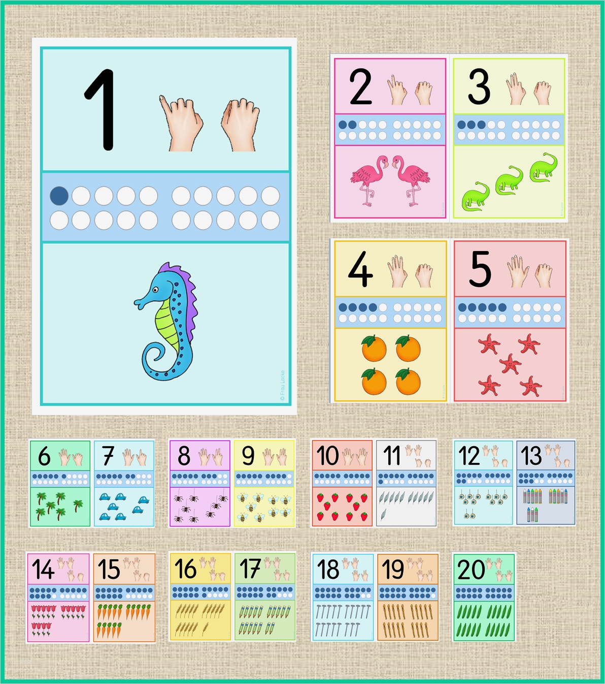 Vorlage Kartenspiel Erstaunlich Zahlen Von 1 20 Aushang Im Klassenzimmer Frau Locke