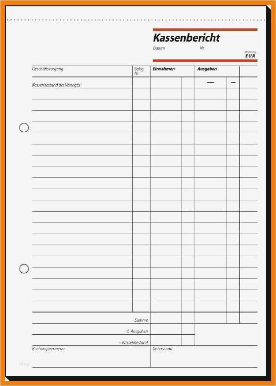 Vorlage Kassenbericht Cool 10 Kassenbericht Vorlage