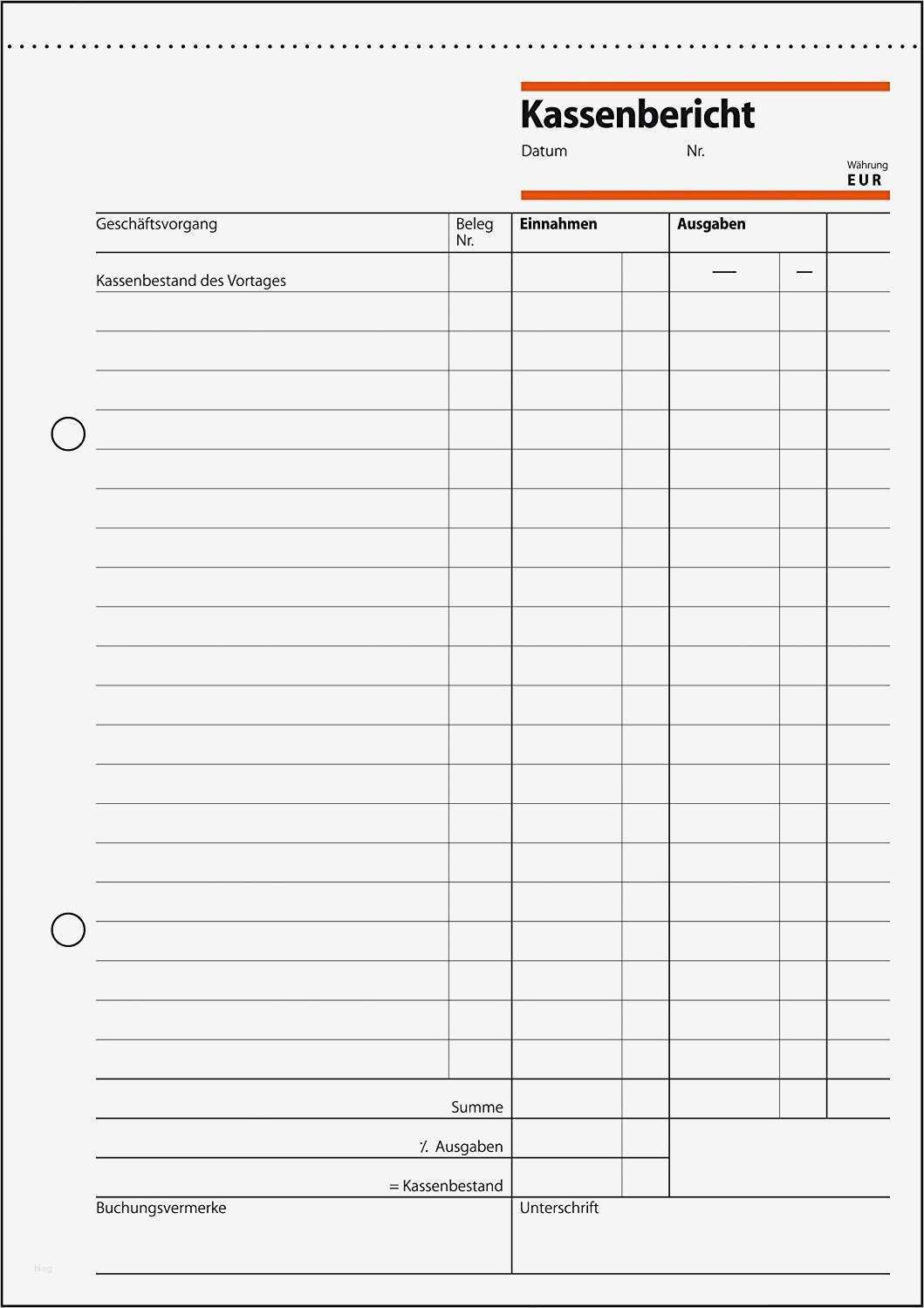 Vorlage Kassenbericht Gut Sigel Ka518 10 Kassenbericht Bestandsrechnung A5 10 St Ck 50
