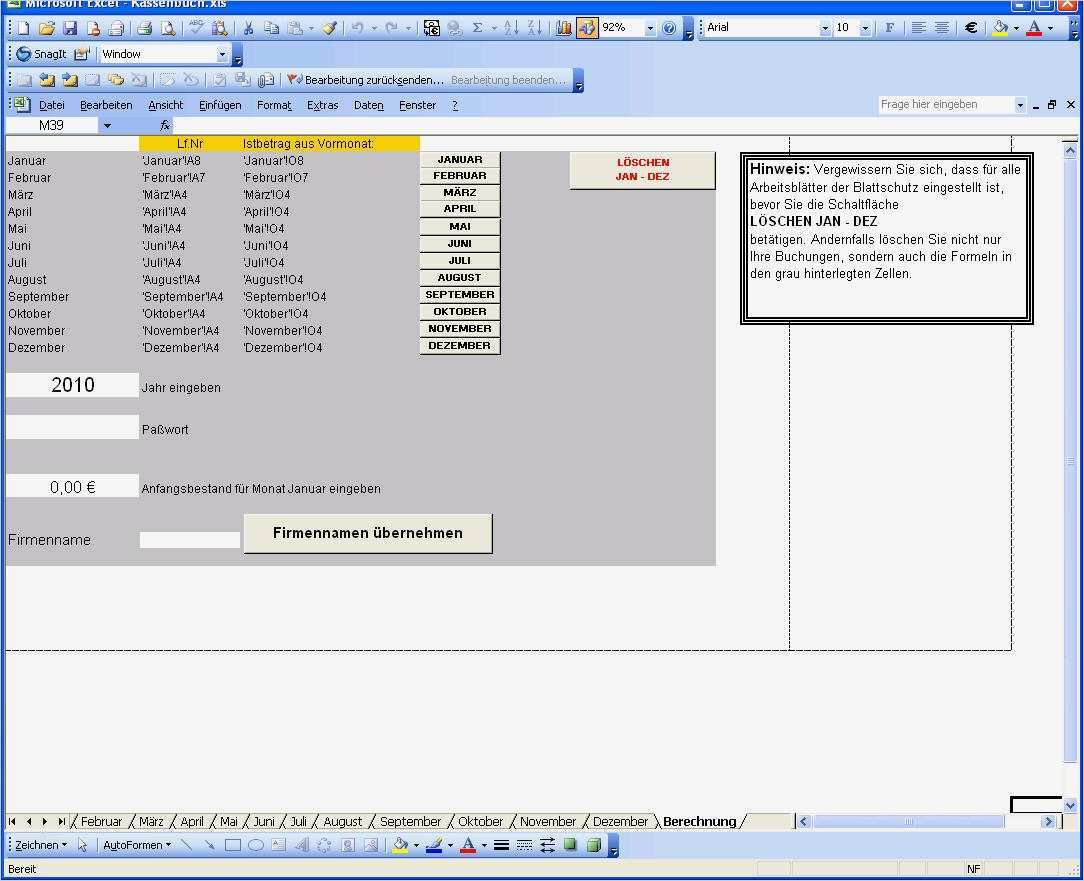 Vorlage Kassenbuch Download Einzigartig Professionelle Kassenbuch Vorlage In Excel Zum Download