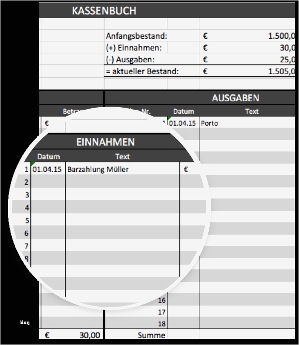 Vorlage Kassenbuch Excel Genial Kassenbuchvorlage Für Excel Mit Anleitung Kostenloser