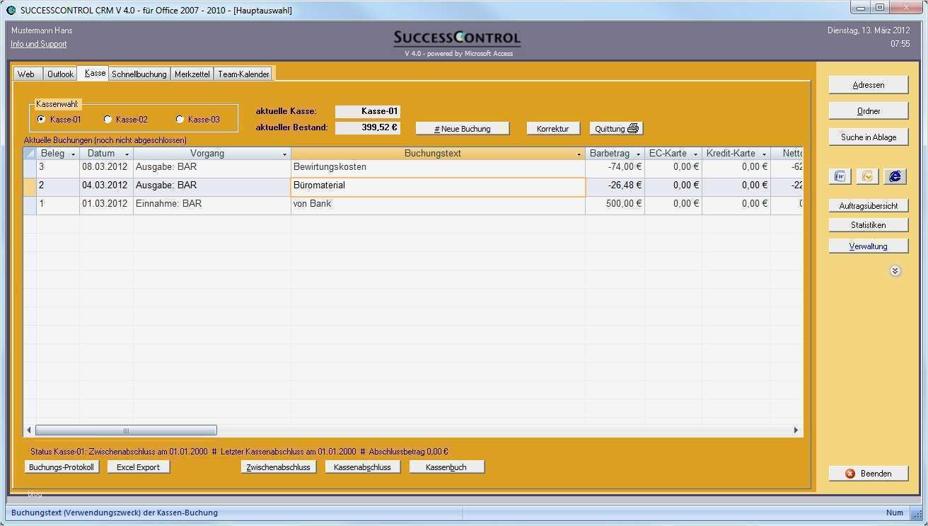 Vorlage Kassenbuch Excel Wunderbar Kassenbuch Mit Excel Ausgabe Und Quittungsdruck