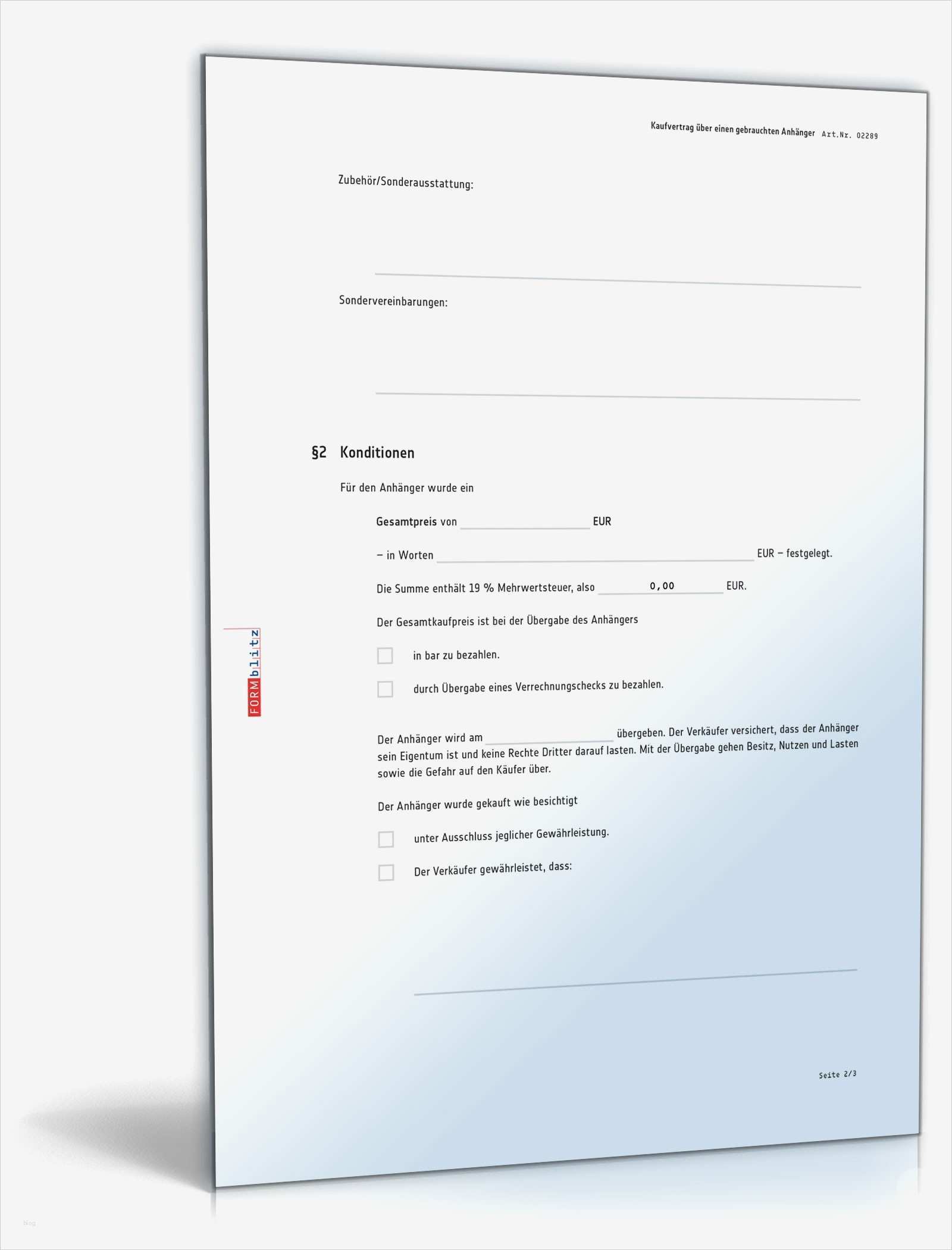 Vorlage Kaufvertrag Pkw Großartig Kaufvertrag Anhänger
