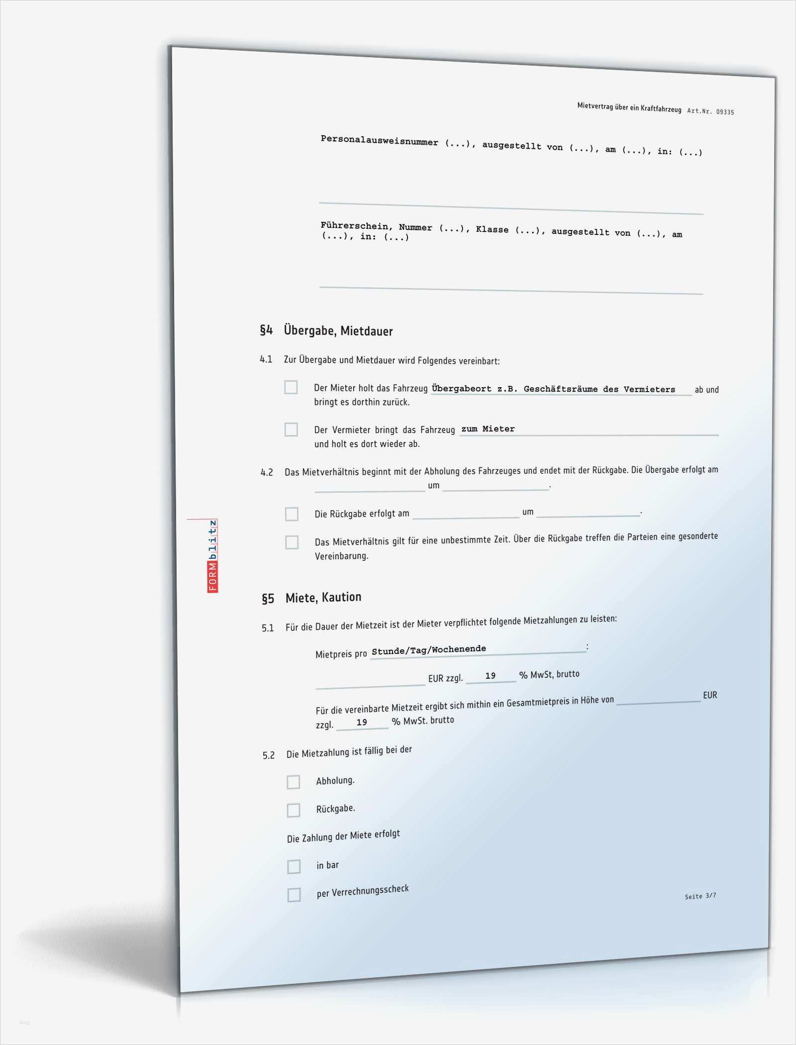 Vorlage Kaufvertrag Pkw Süß Mietvertrag Kraftfahrzeug Rechtssicheres Muster Zum Download