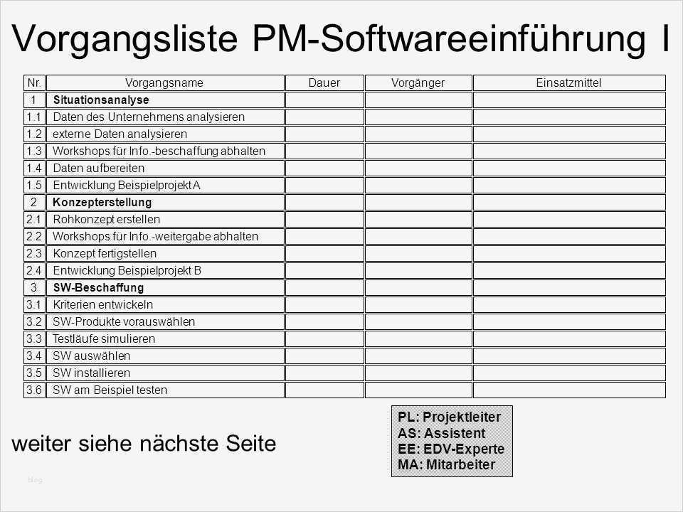 Vorlage Konzepterstellung Bewundernswert Projektbeispiel „einführung Einer Pm software