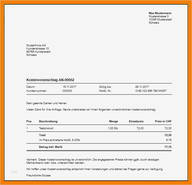 Vorlage Kostenvoranschlag Gut 14 Vorlage Kostenvoranschlag