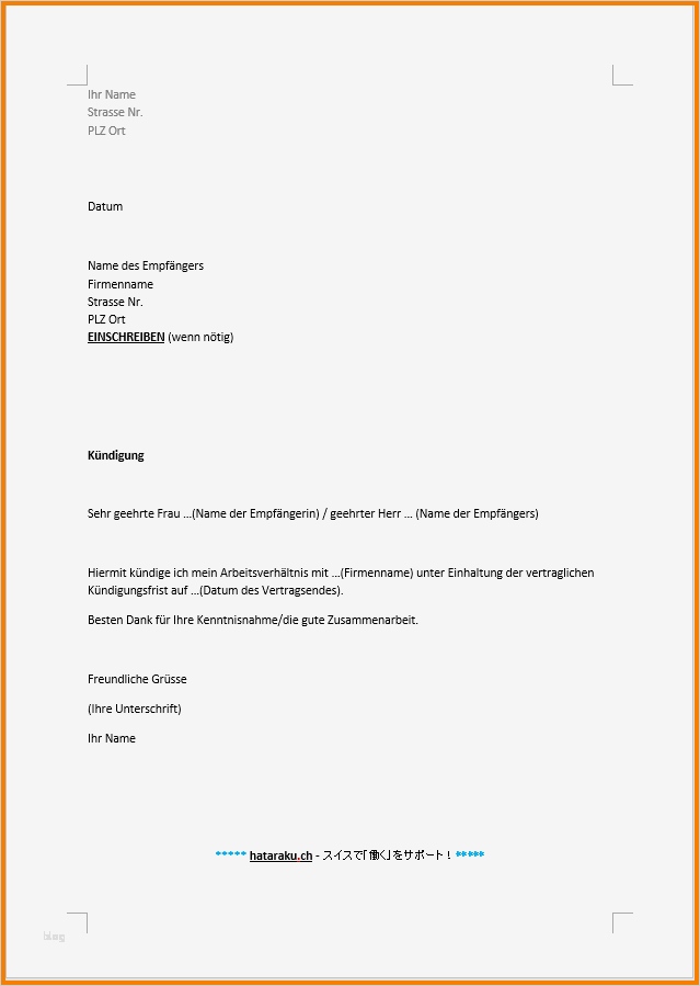 Vorlage Krankenkasse Kündigung Luxus 6 Kündigung Muster Arbeitnehmer