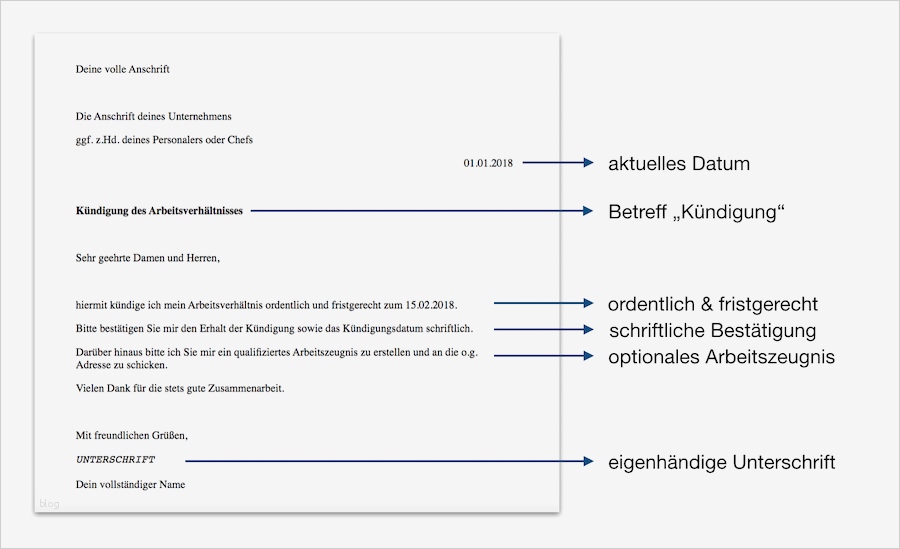 Vorlage Kündigung Arbeit Großartig Kündigung Arbeitsvertrag Muster 2018 Kostenlose Vorlage